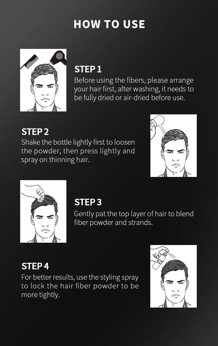 BUNEE Hair Fiber Set – 15g Hair Thickening Powder for Men