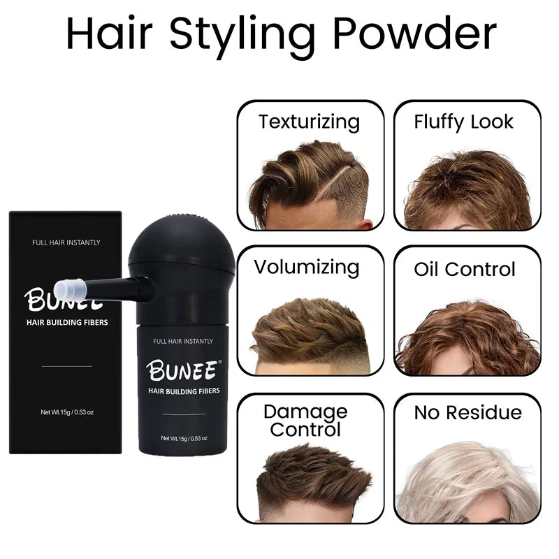 BUNEE Hair Fiber Set – 15g Hair Thickening Powder for Men