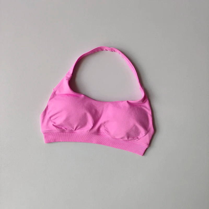 Women’s Seamless Shockproof Sports Bra – High Support Halter Top