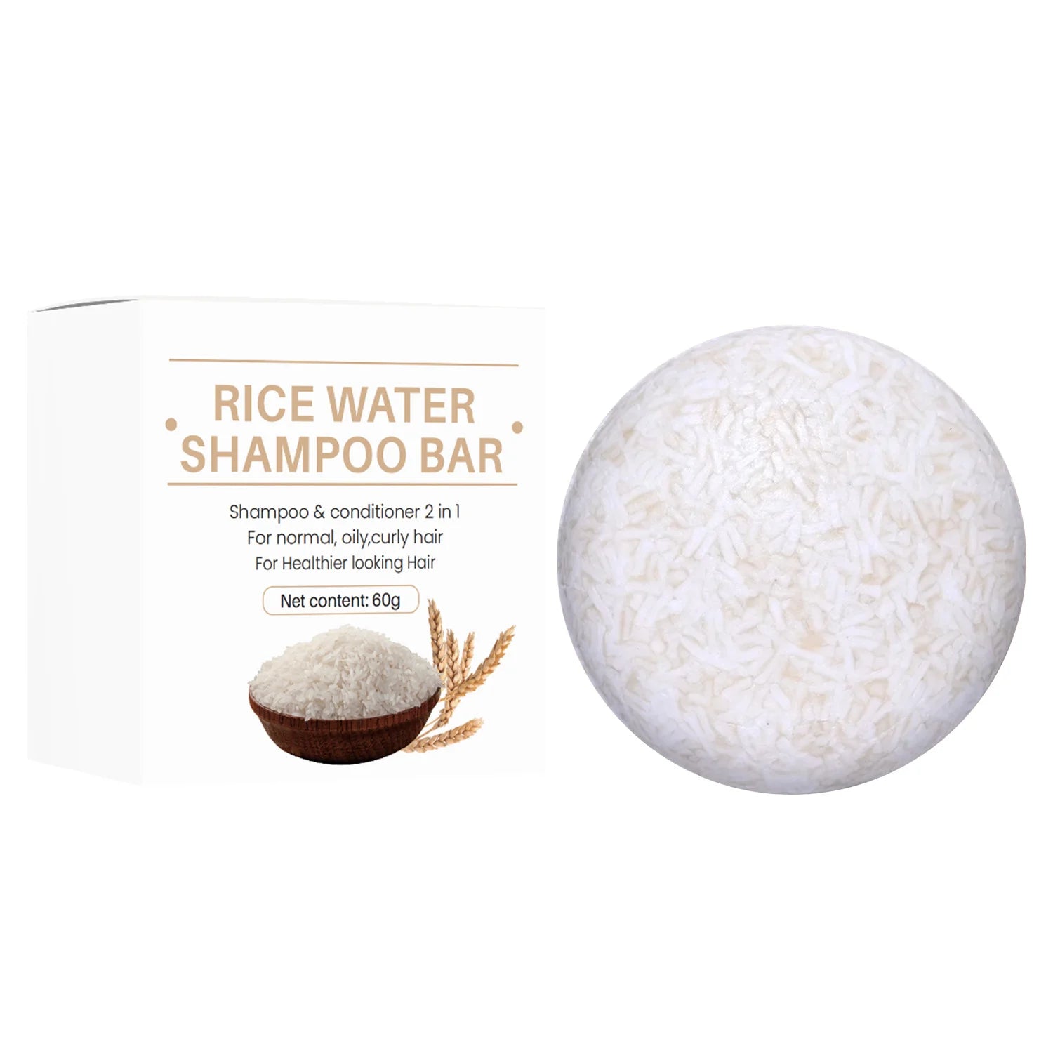 Organic Rice Shampoo Bar – Nourishing Anti-Hair Loss Soap