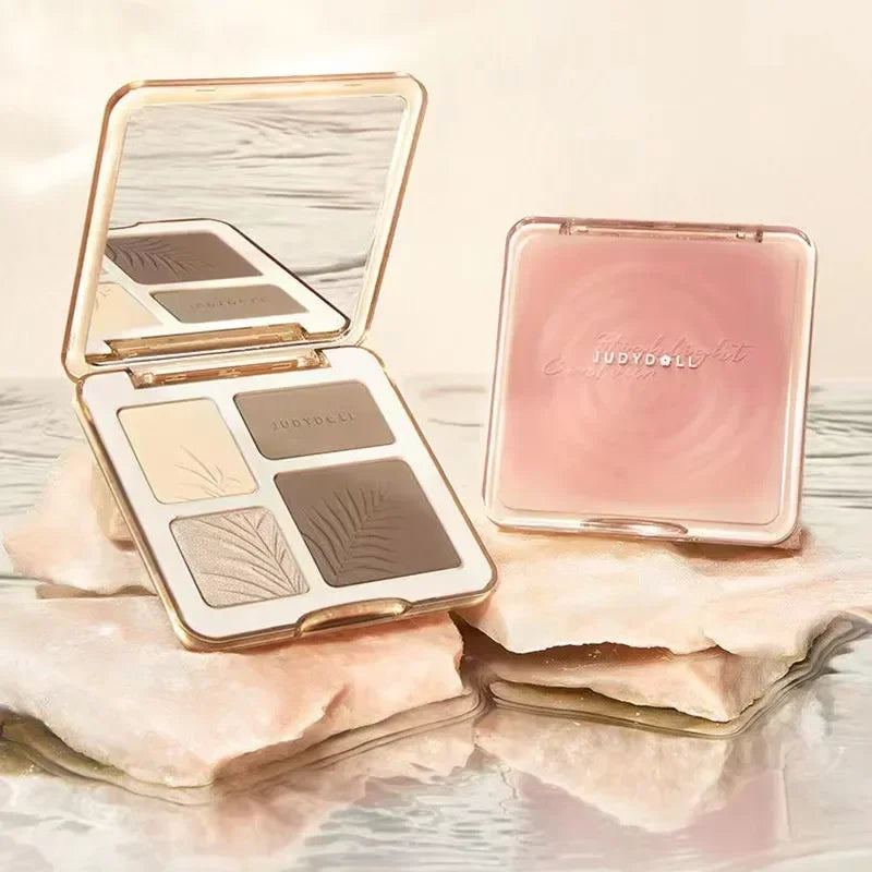 Judydoll Highlighter & Contour Palette – Nude 3D Face Bronzer