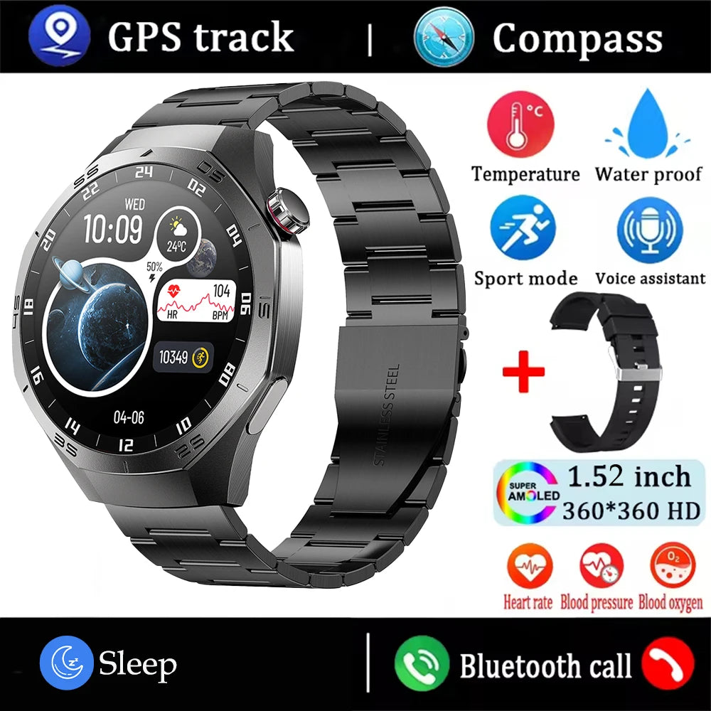 2025 Smart Watch – AMOLED Screen with GPS & Bluetooth Calls