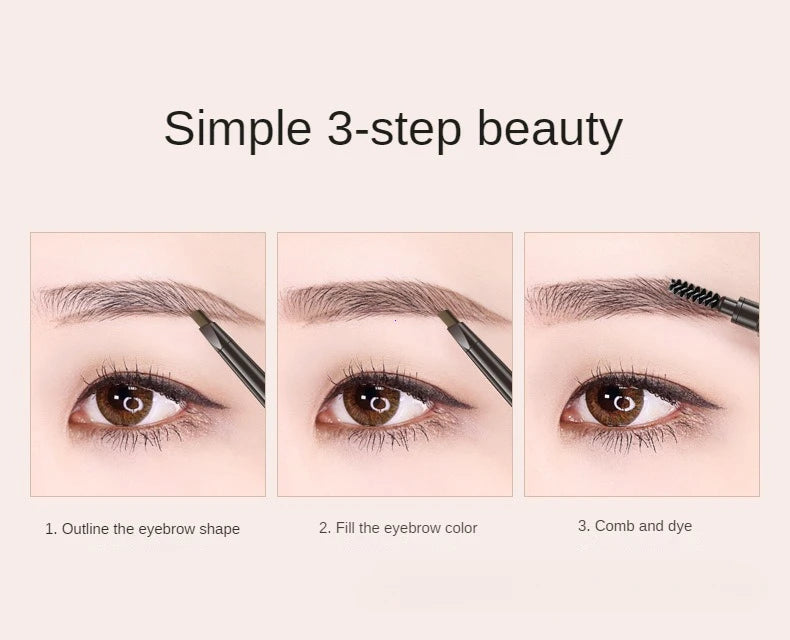 2-in-1 Waterproof Eyebrow Pencil & Tattoo Brush – 5 Colors
