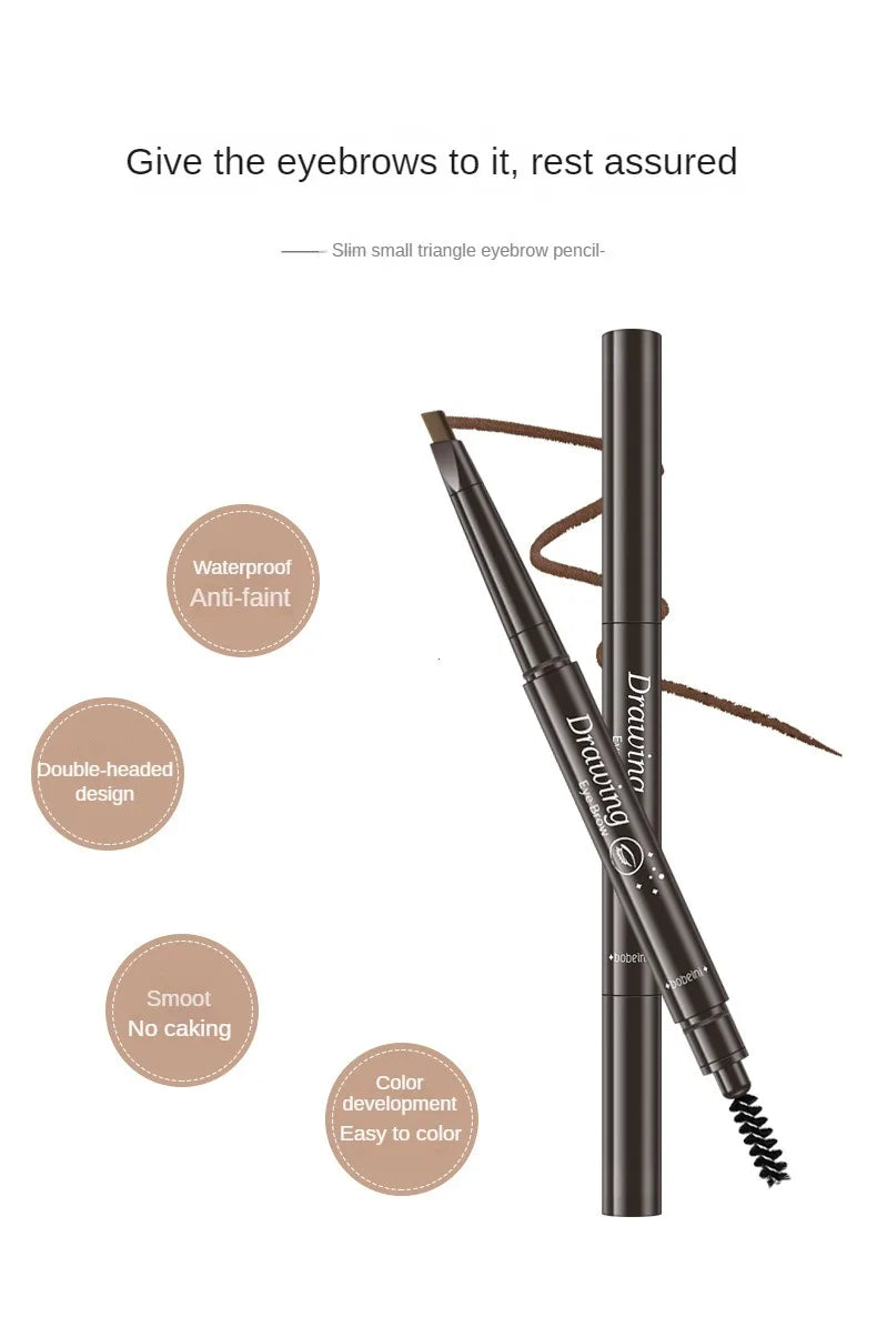 2-in-1 Waterproof Eyebrow Pencil & Tattoo Brush – 5 Colors