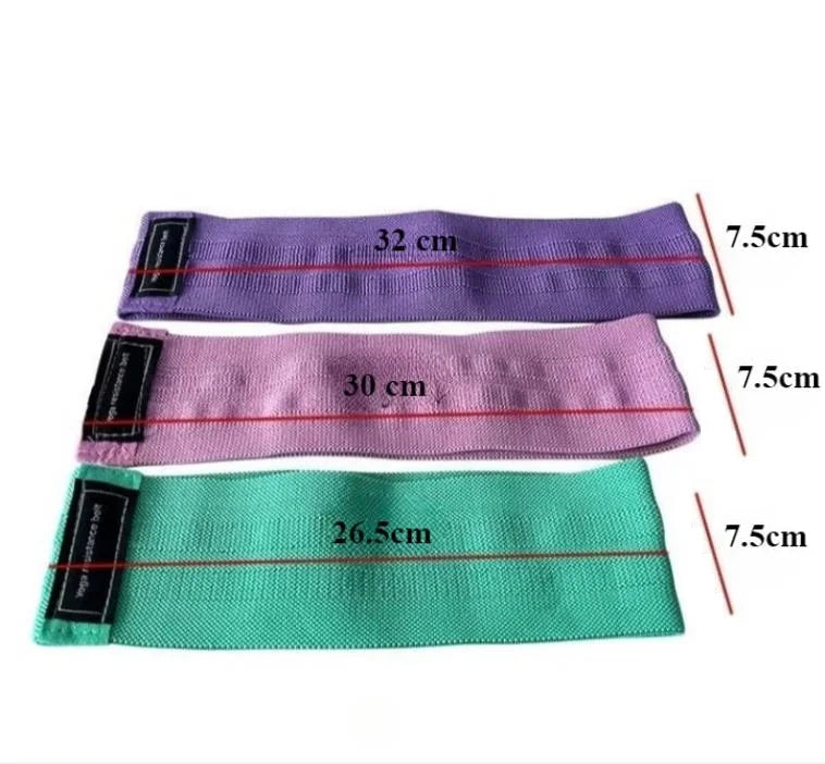 3pcs Fabric Resistance Bands – Hip, Glute & Thigh Workout Loops