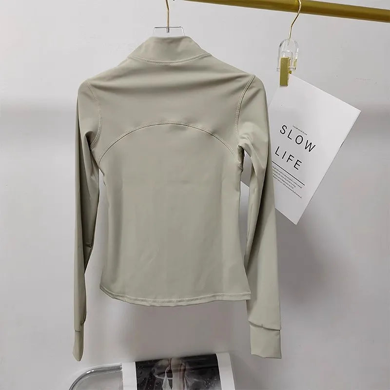 Women’s Quick-Dry Sports Jacket – Long Sleeve Fitness Top
