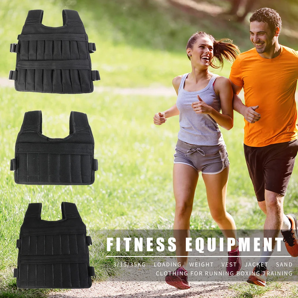Adjustable Weighted Vest – 3/15/35kg Fitness & Running Jacket