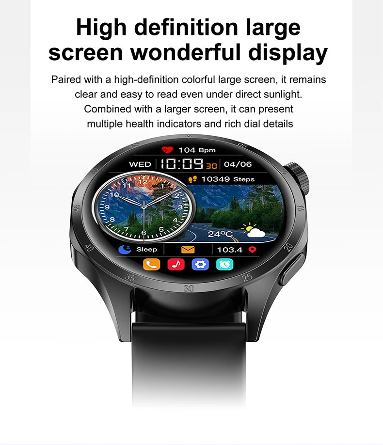 2025 Men’s Smart Watch – 360×360 AMOLED GPS NFC Waterproof