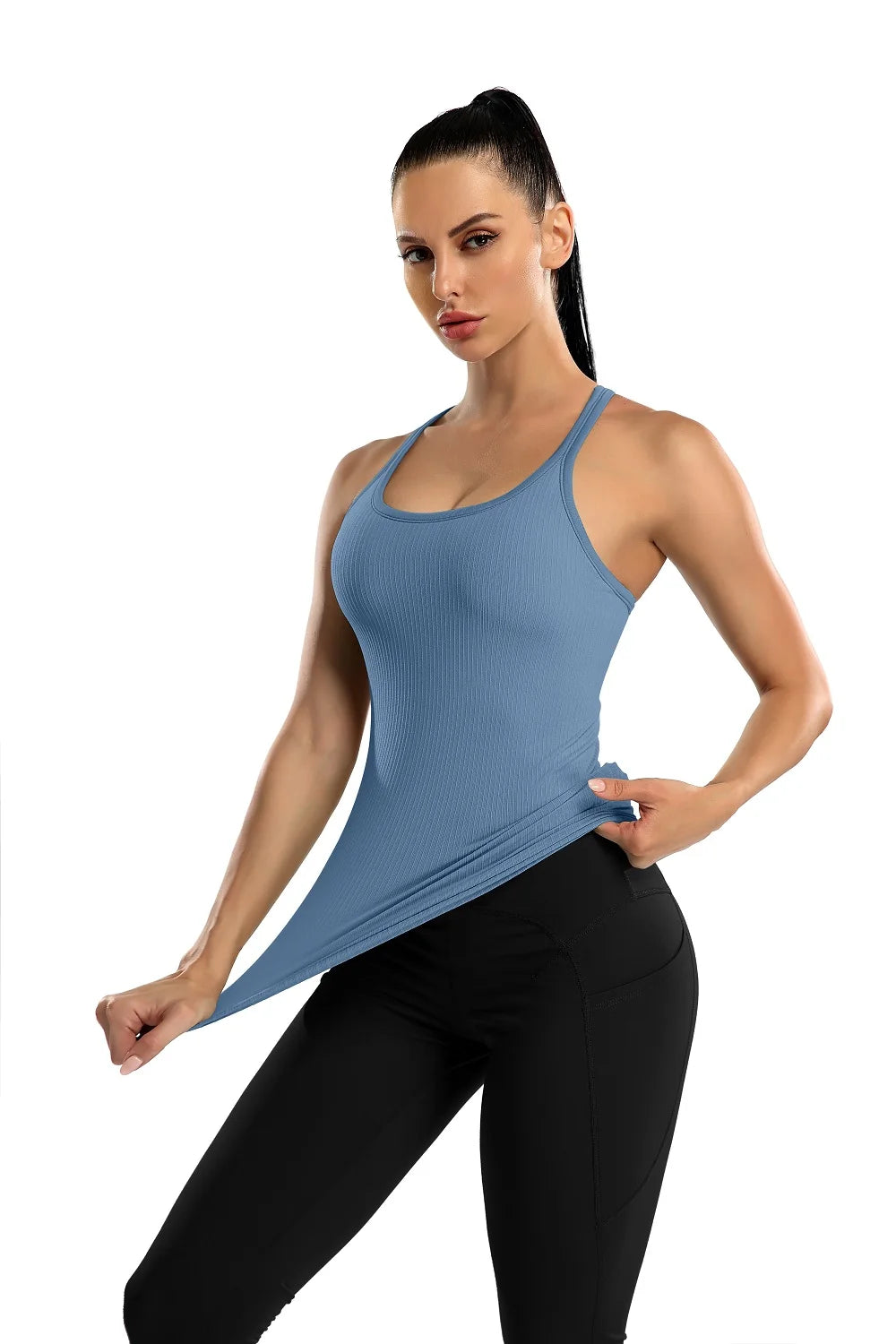 Attraco Women’s Racerback Camisole – Built-In Shelf Bra Tank Top