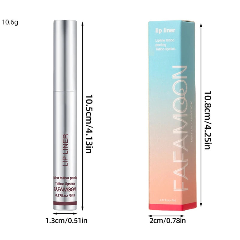 6-Color Waterproof Lip Liner & Peel-Off Tattoo Tint Gloss