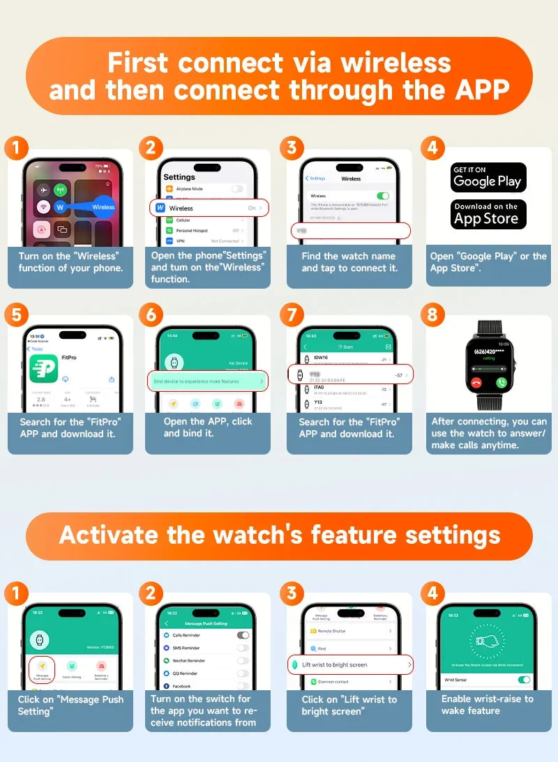 Smart Watch – 1.44" Color Screen with Bluetooth & Health Monitoring