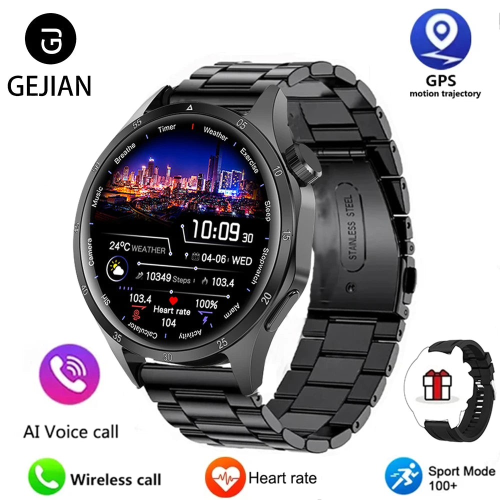 2025 Men’s Smart Watch – 360×360 AMOLED GPS NFC Waterproof