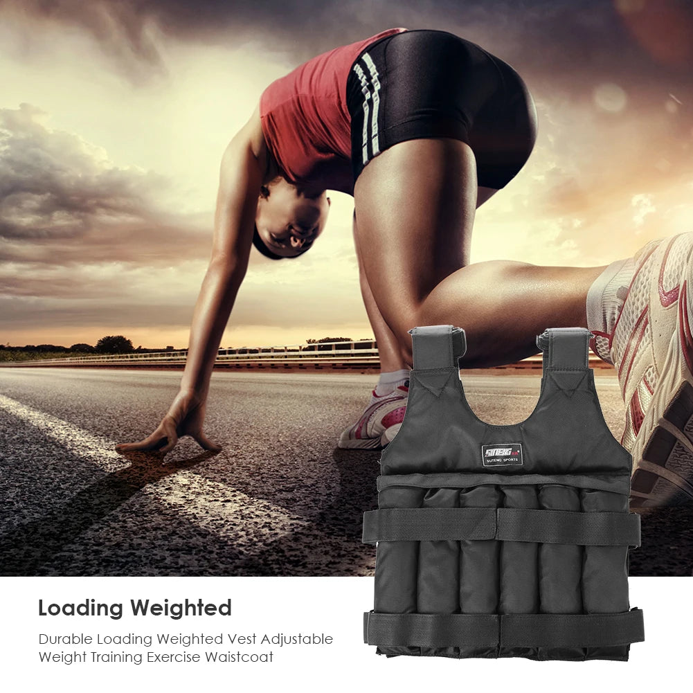 Adjustable Weighted Vest – 3/15/35kg Fitness & Running Jacket