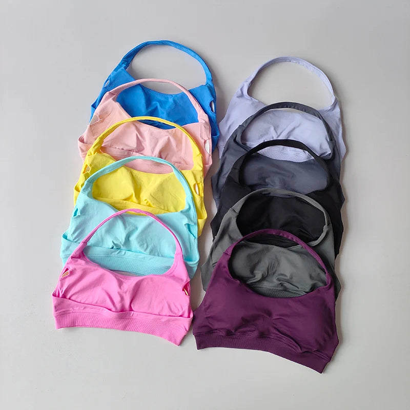 Women’s Seamless Shockproof Sports Bra – High Support Halter Top