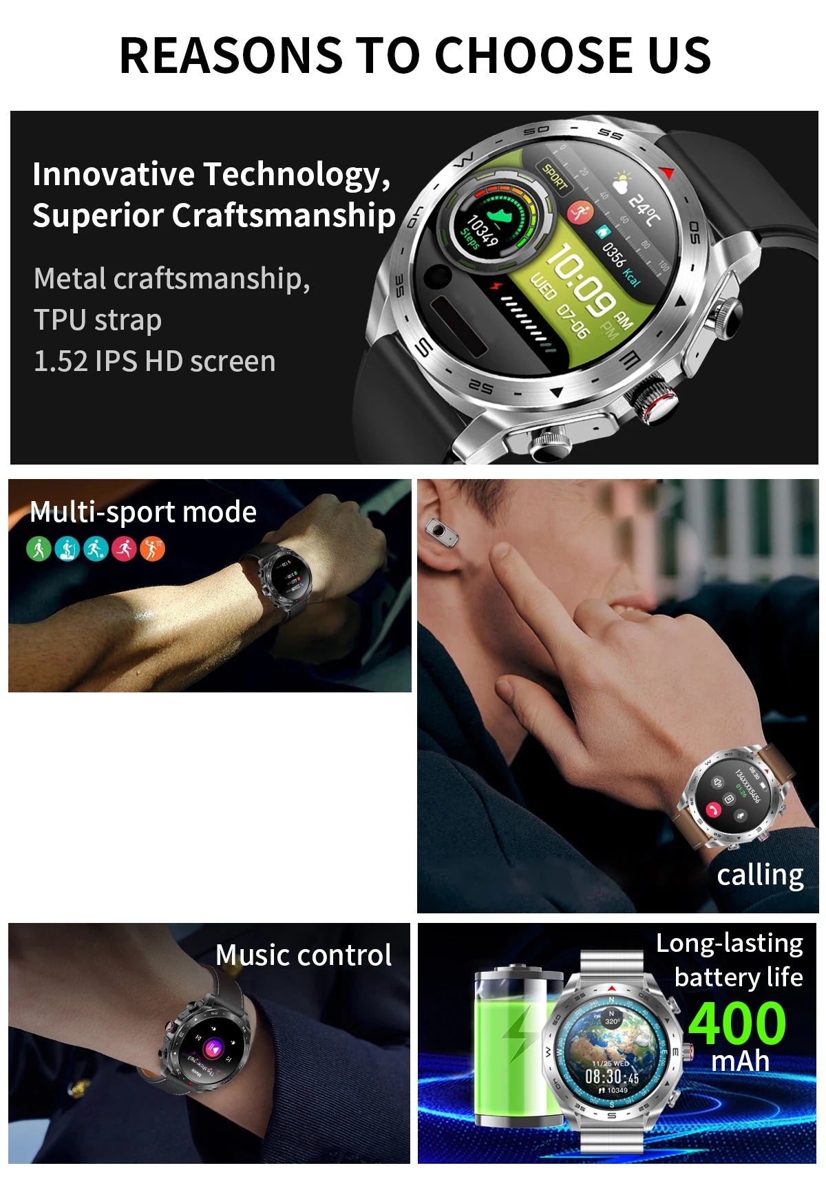 2024 Smart Watch with TWS Earphones – Bluetooth Call & HIFI 9D Sound