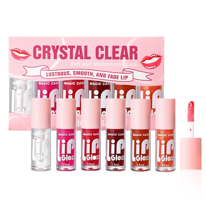 MAGIC CASA Jelly Lip Oil Set – 6pcs Plumping & Hydrating Gloss