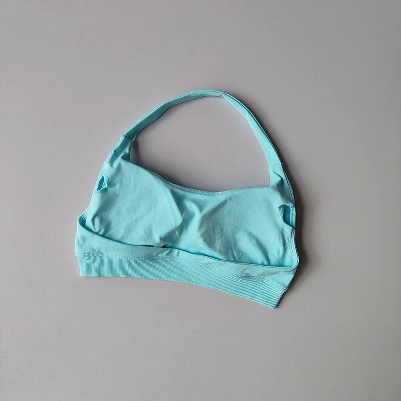 Women’s Seamless Shockproof Sports Bra – High Support Halter Top