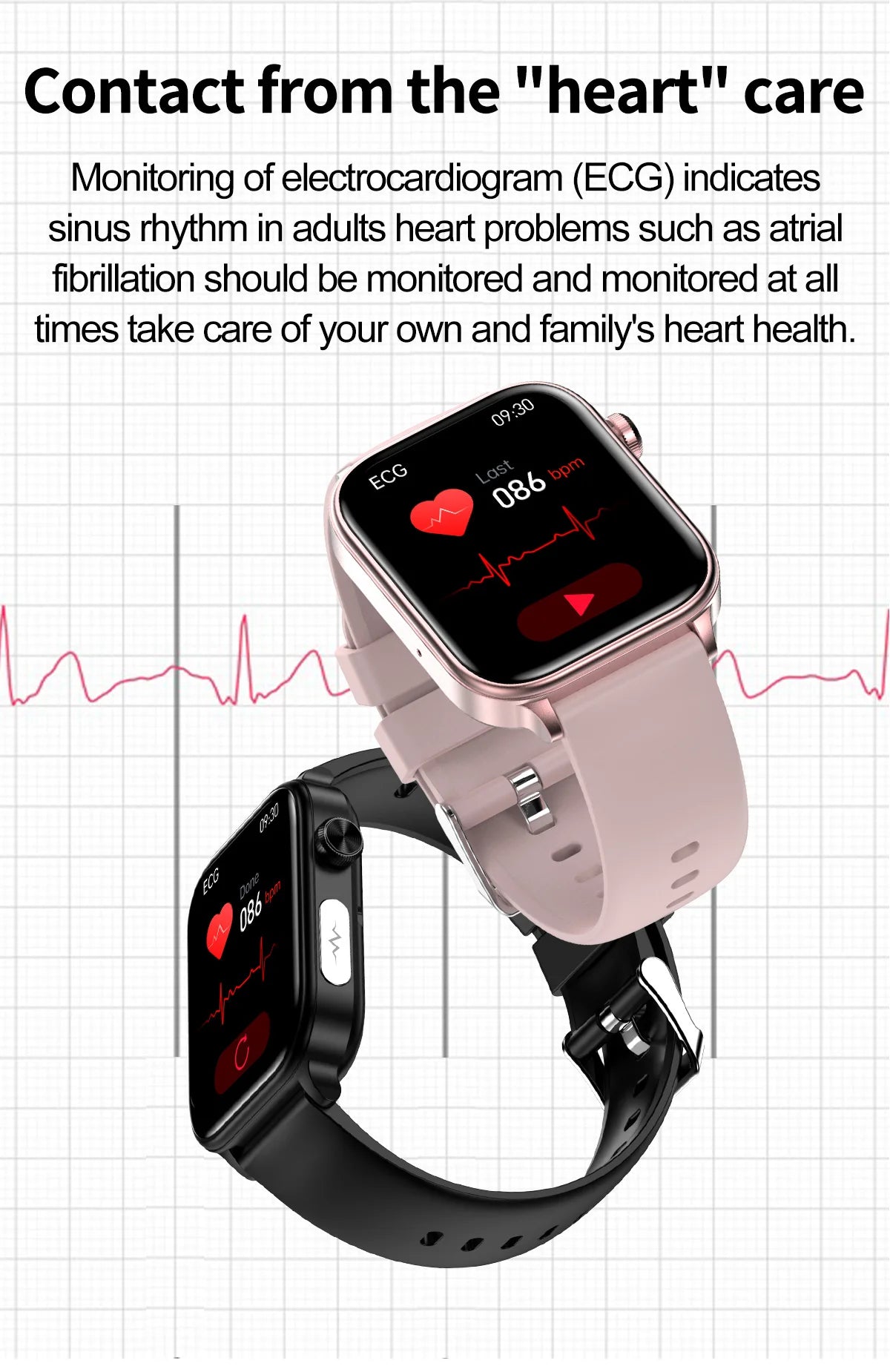 2025 ECG+PPG Smart Watch – Blood Pressure & Health Tracker