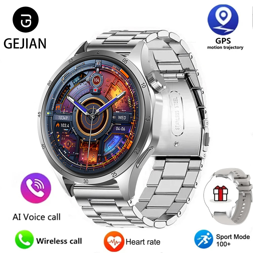 2025 Men’s Smart Watch – 360×360 AMOLED GPS NFC Waterproof