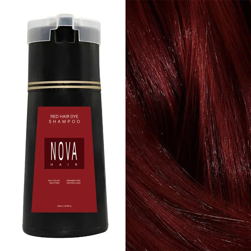 Nova 3-in-1 Natural Black Hair Dye Shampoo – Fast White Hair Coverage