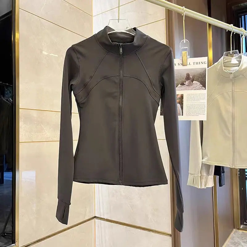 Women’s Quick-Dry Sports Jacket – Long Sleeve Fitness Top