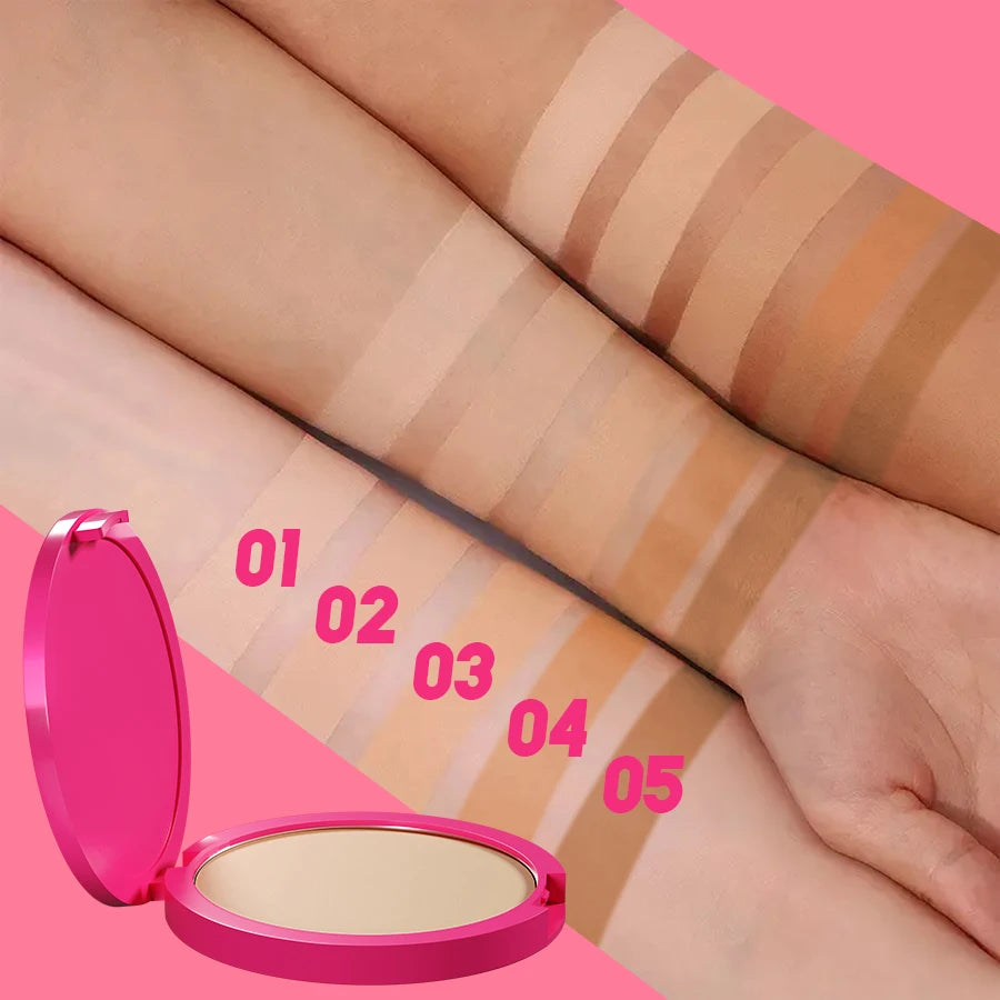 Natural Matte Pressed Powder – Oil Control & Whitening Foundation