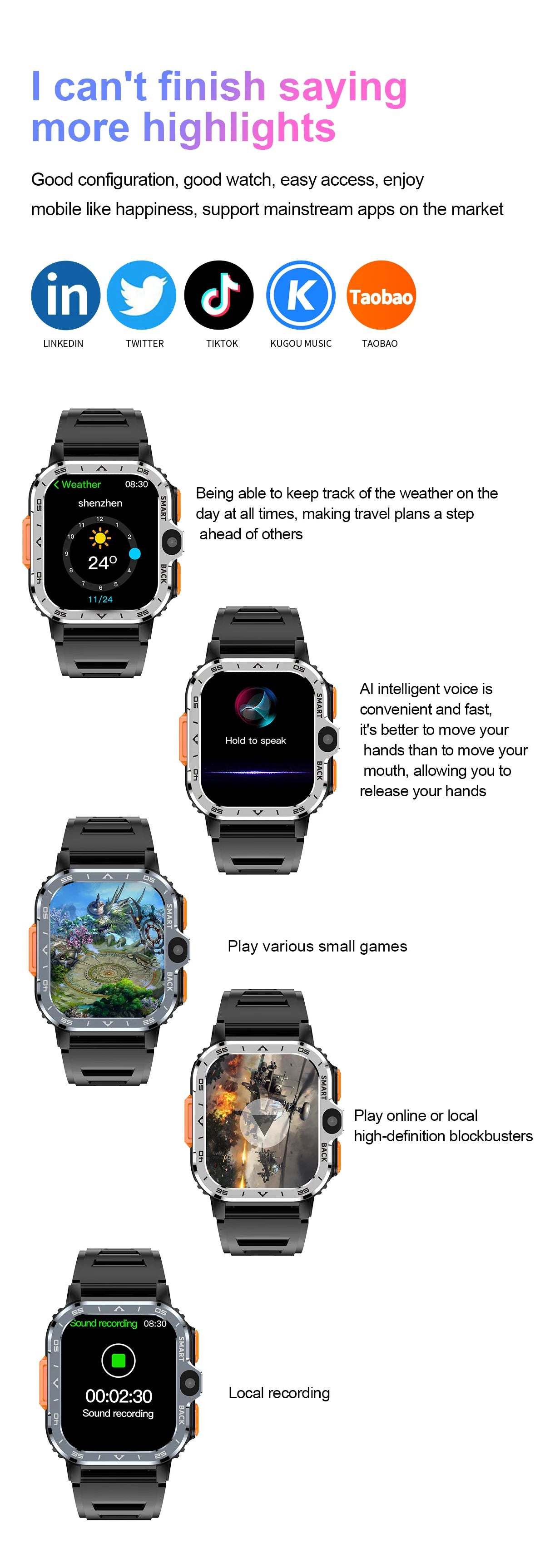Valdus PGD Android Smart Watch for Men & Women