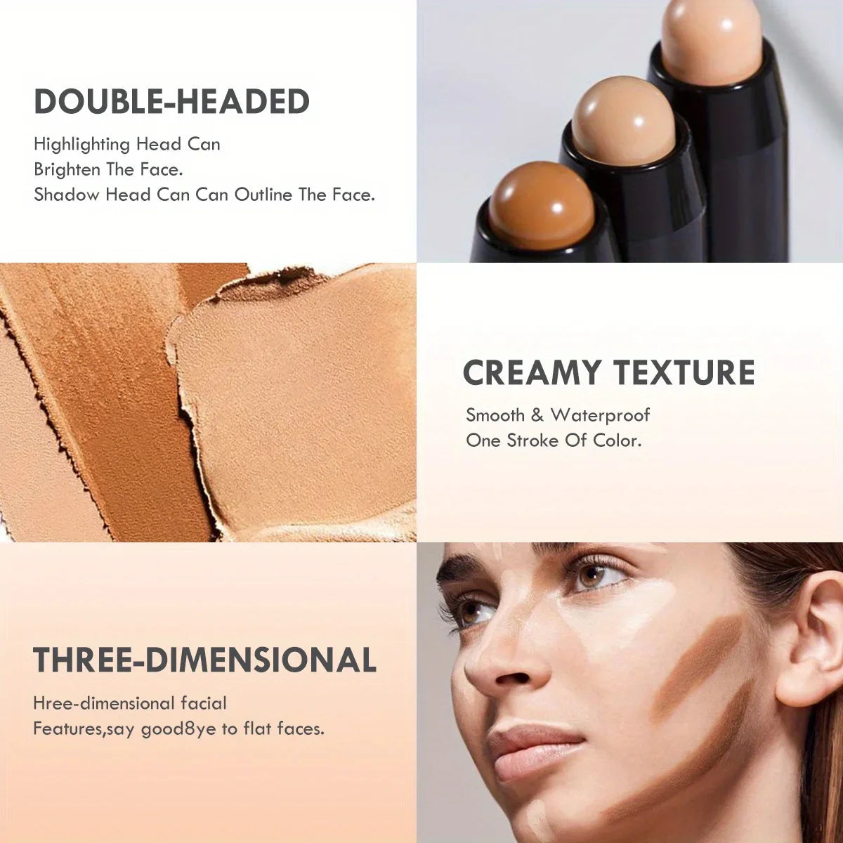 Double Head Highlight & Contour Stick – Waterproof Makeup Pen