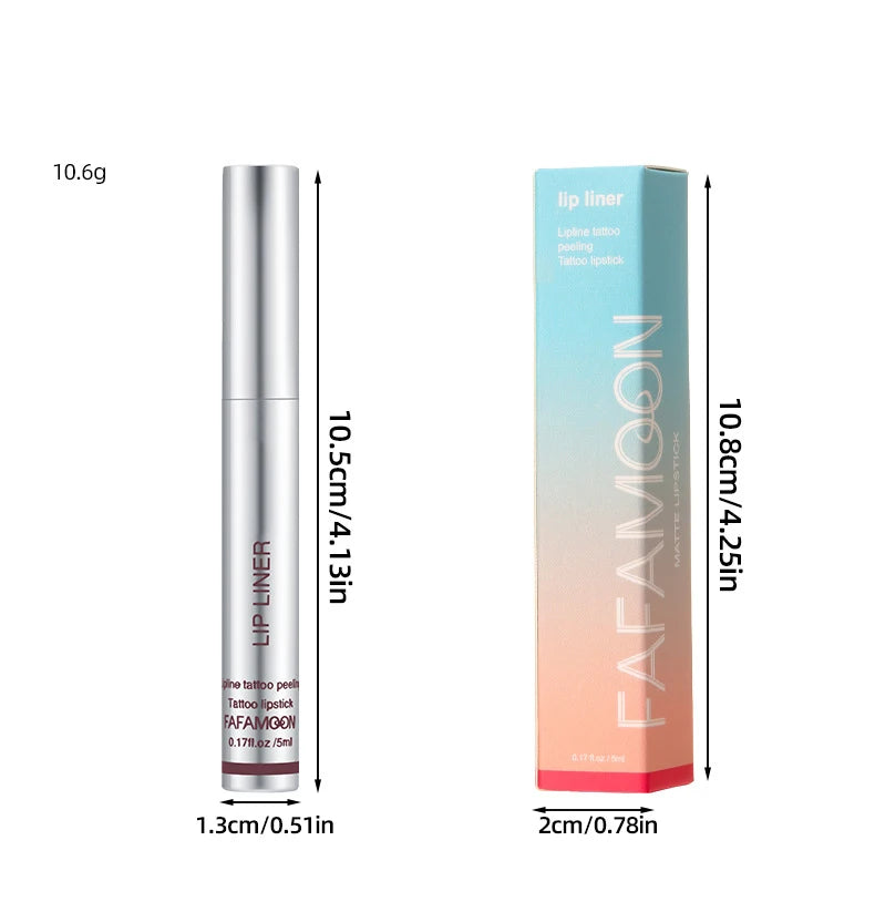6-Color Waterproof Lip Liner & Peel-Off Tattoo Tint Gloss