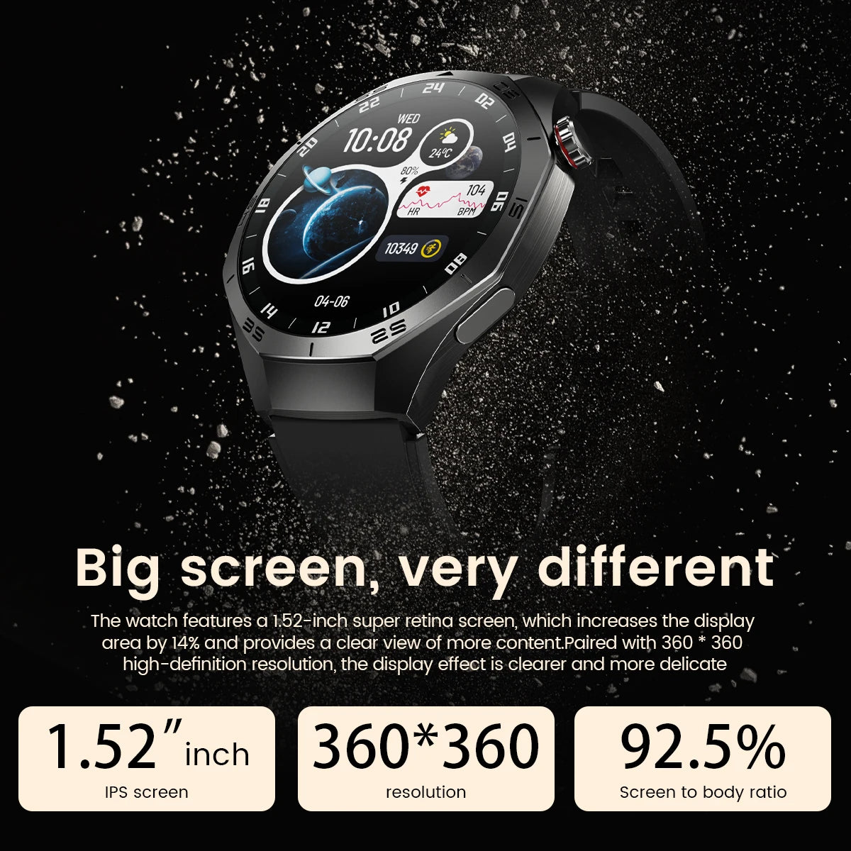 2025 Smart Watch – AMOLED Screen with GPS & Bluetooth Calls