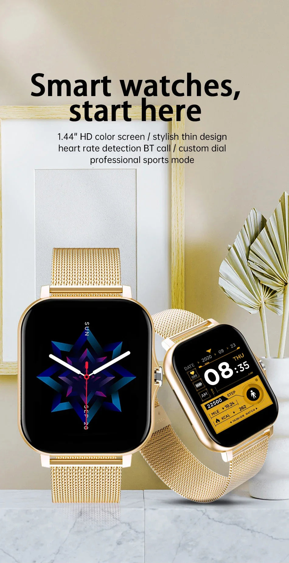 Smart Watch – 1.44" Color Screen with Bluetooth & Health Monitoring