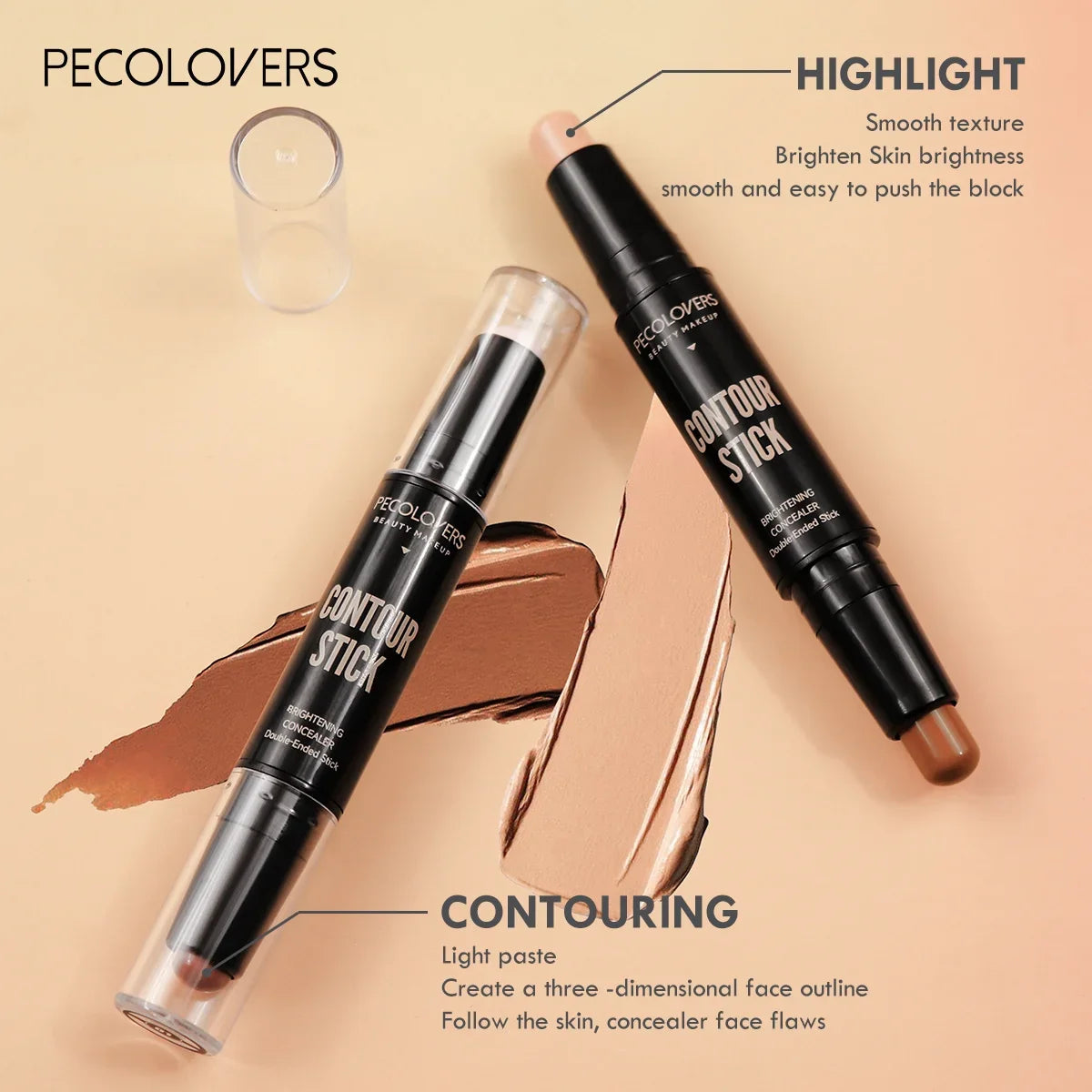 Double Head Highlight & Contour Stick – Waterproof Makeup Pen