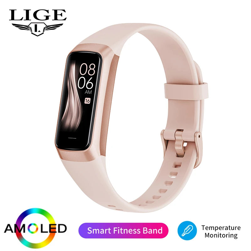LIGE AMOLED Smart Watch – Heart Rate & Waterproof Fitness Tracker