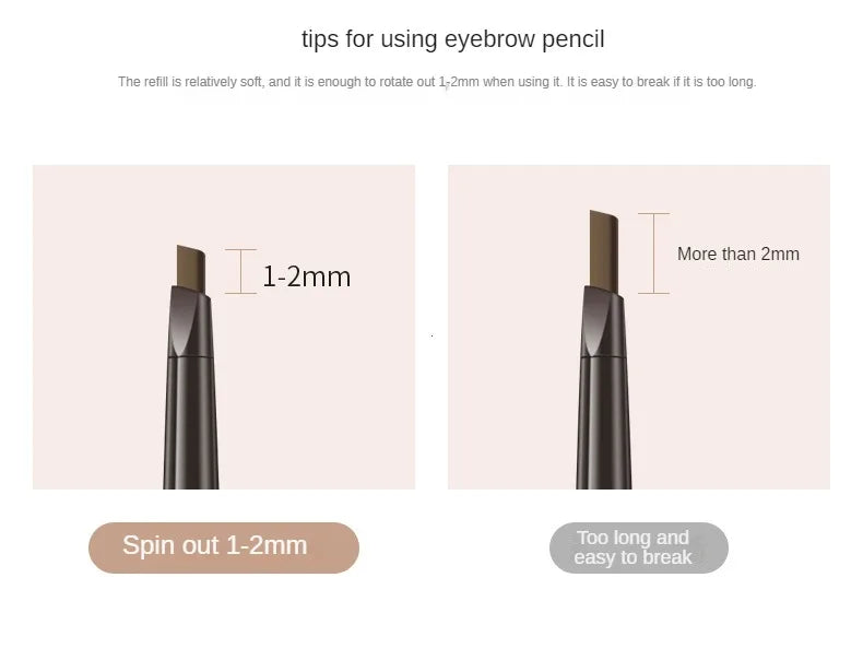 2-in-1 Waterproof Eyebrow Pencil & Tattoo Brush – 5 Colors
