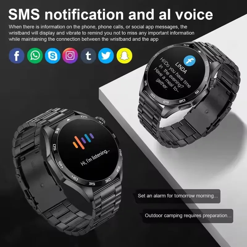 2025 Men’s Smart Watch – 360×360 AMOLED GPS NFC Waterproof