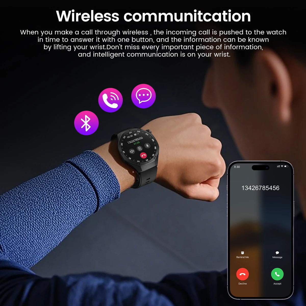 2025 Smart Watch – AMOLED Screen with GPS & Bluetooth Calls