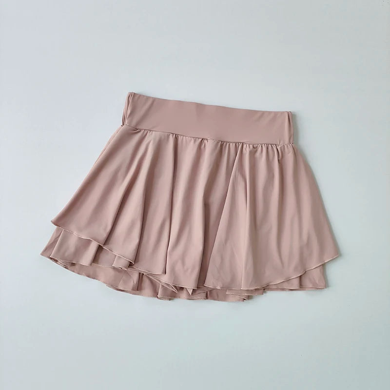 Women’s Tennis Skort – Fake Two-Layer with Built-In Shorts