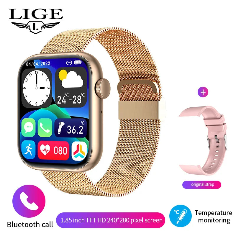 LIGE 2025 Smart Watch – Wireless Charging & Bluetooth Calls