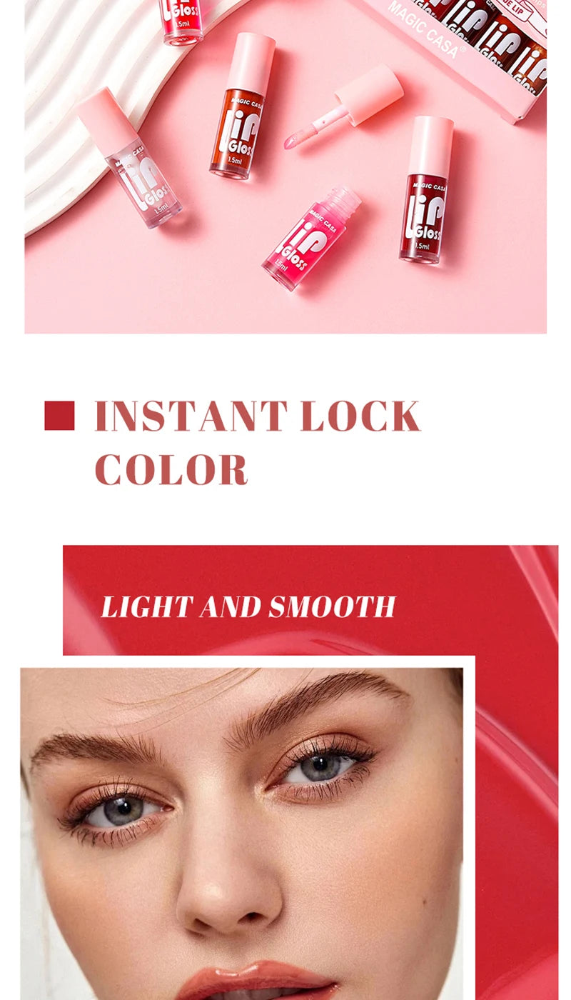 MAGIC CASA Jelly Lip Oil Set – 6pcs Plumping & Hydrating Gloss