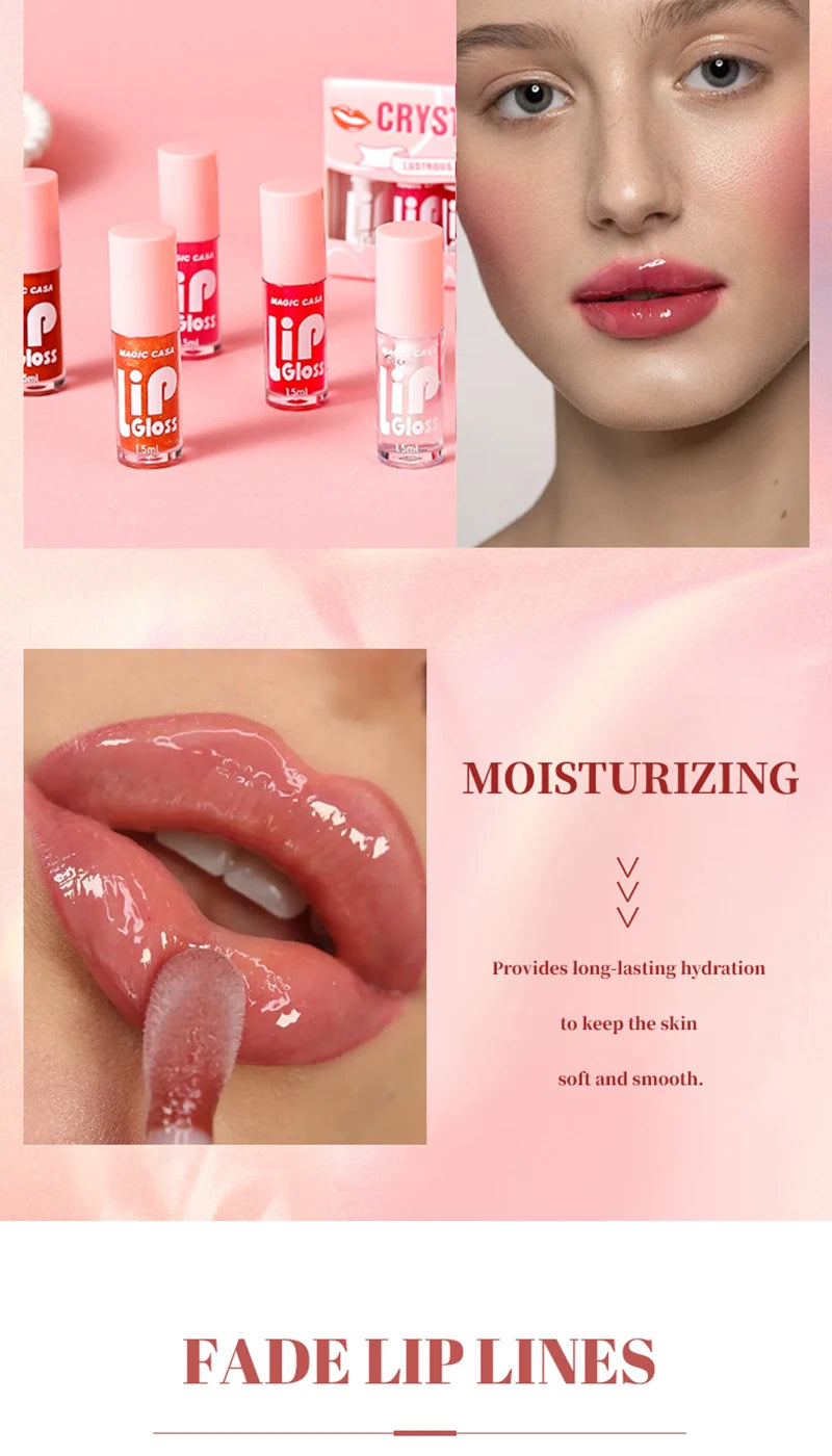 MAGIC CASA Jelly Lip Oil Set – 6pcs Plumping & Hydrating Gloss