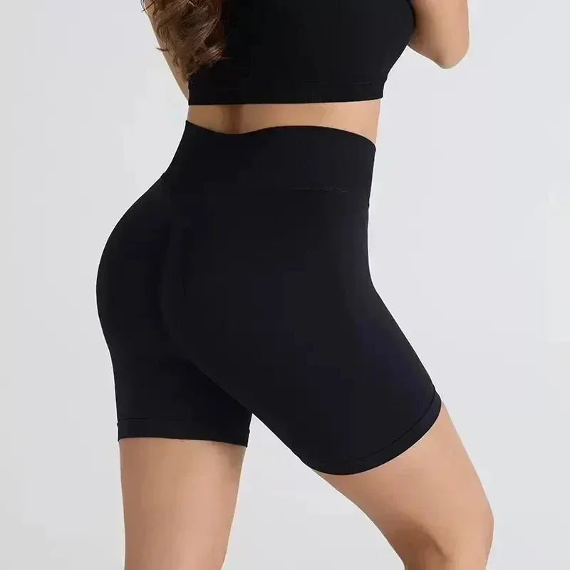 Peach Hip Lifting High Waist Sports Shorts – Slimming Fitness Pants