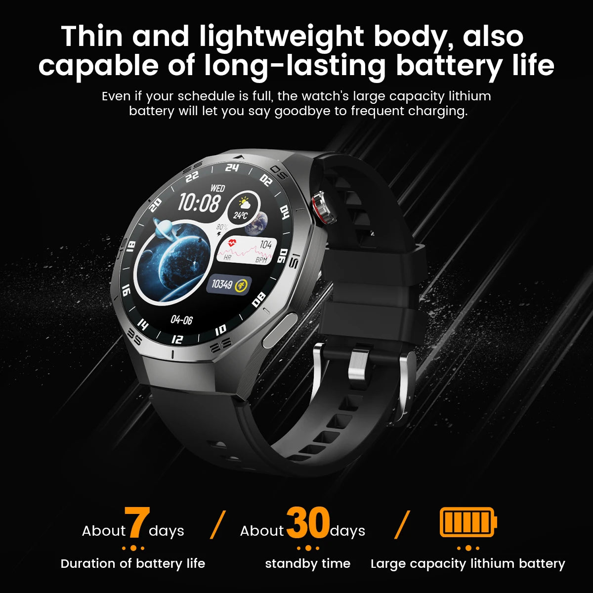 2025 Smart Watch – AMOLED Screen with GPS & Bluetooth Calls