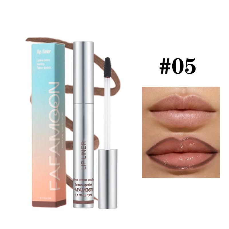 6-Color Waterproof Lip Liner & Peel-Off Tattoo Tint Gloss