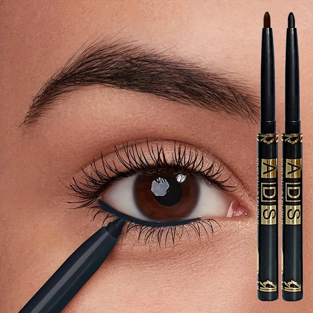 2pcs Waterproof Eyeliner Pencils – Black & Brown Smudge-Proof