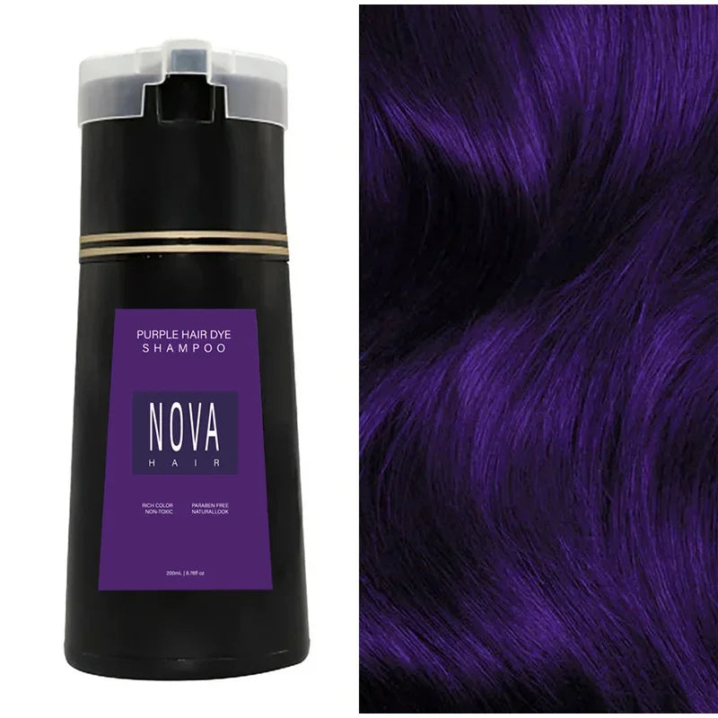 Nova 3-in-1 Natural Black Hair Dye Shampoo – Fast White Hair Coverage