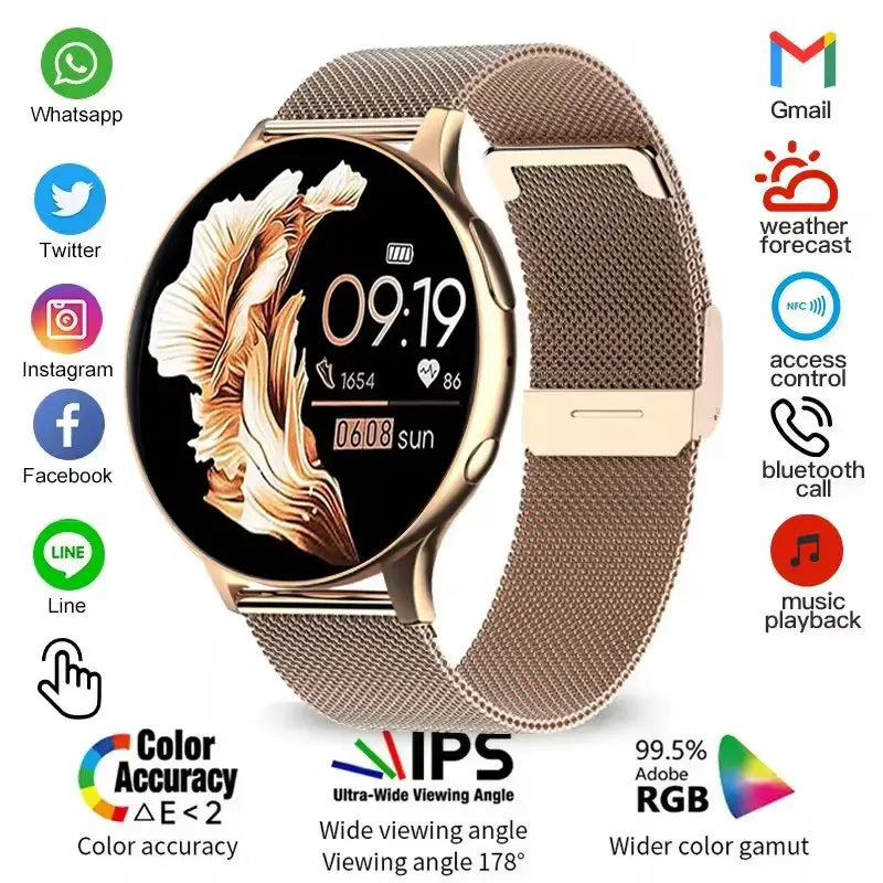 2025 Women’s Smart Watch – Bluetooth Call & Heart Rate Tracker