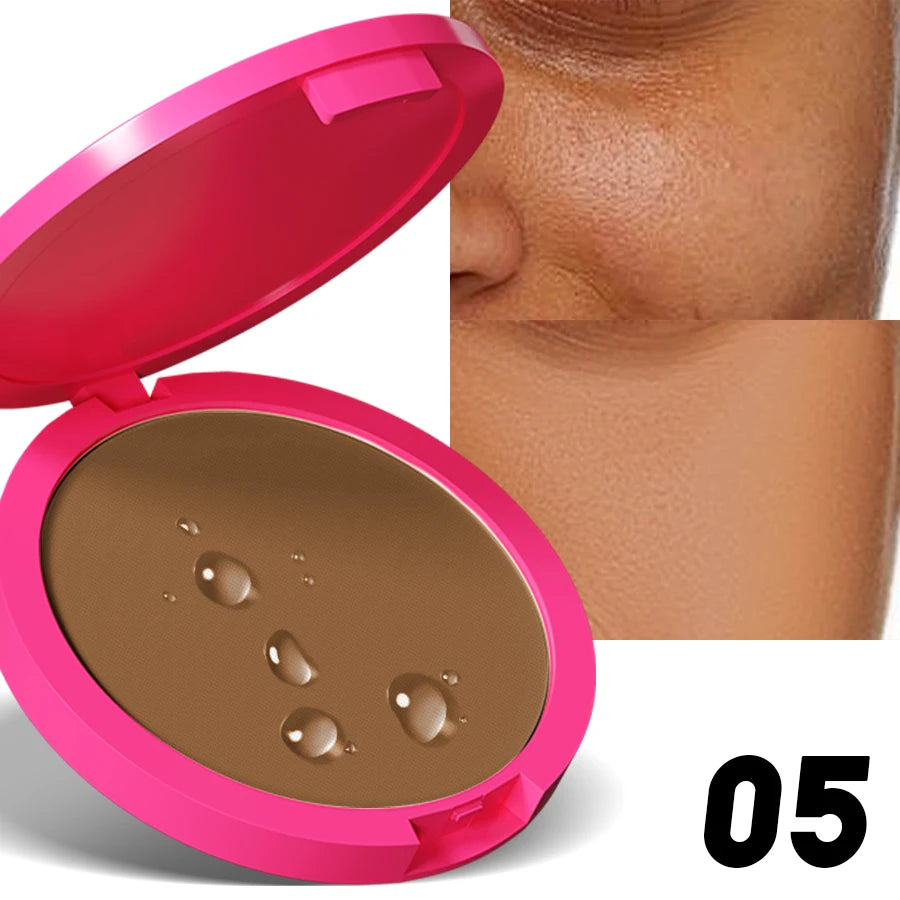 Natural Matte Pressed Powder – Oil Control & Whitening Foundation