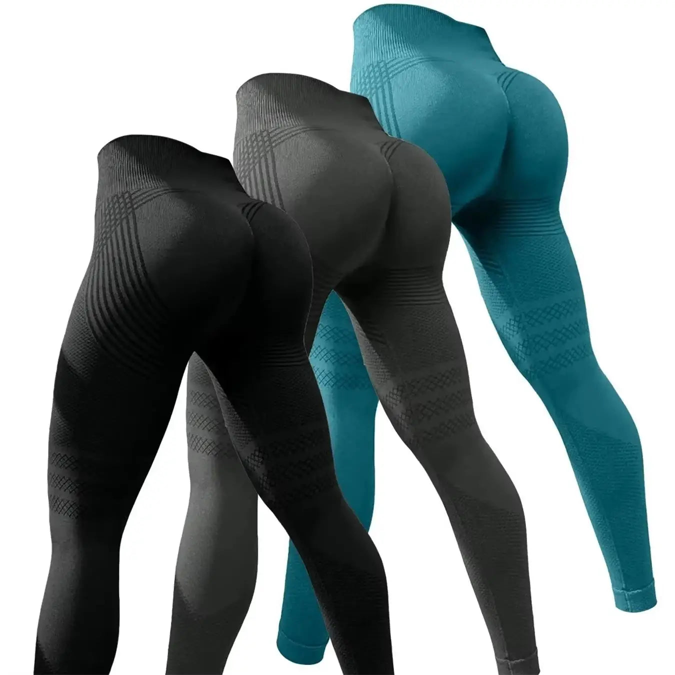 Women’s High-Waisted Fitness Pants with Contour Lines