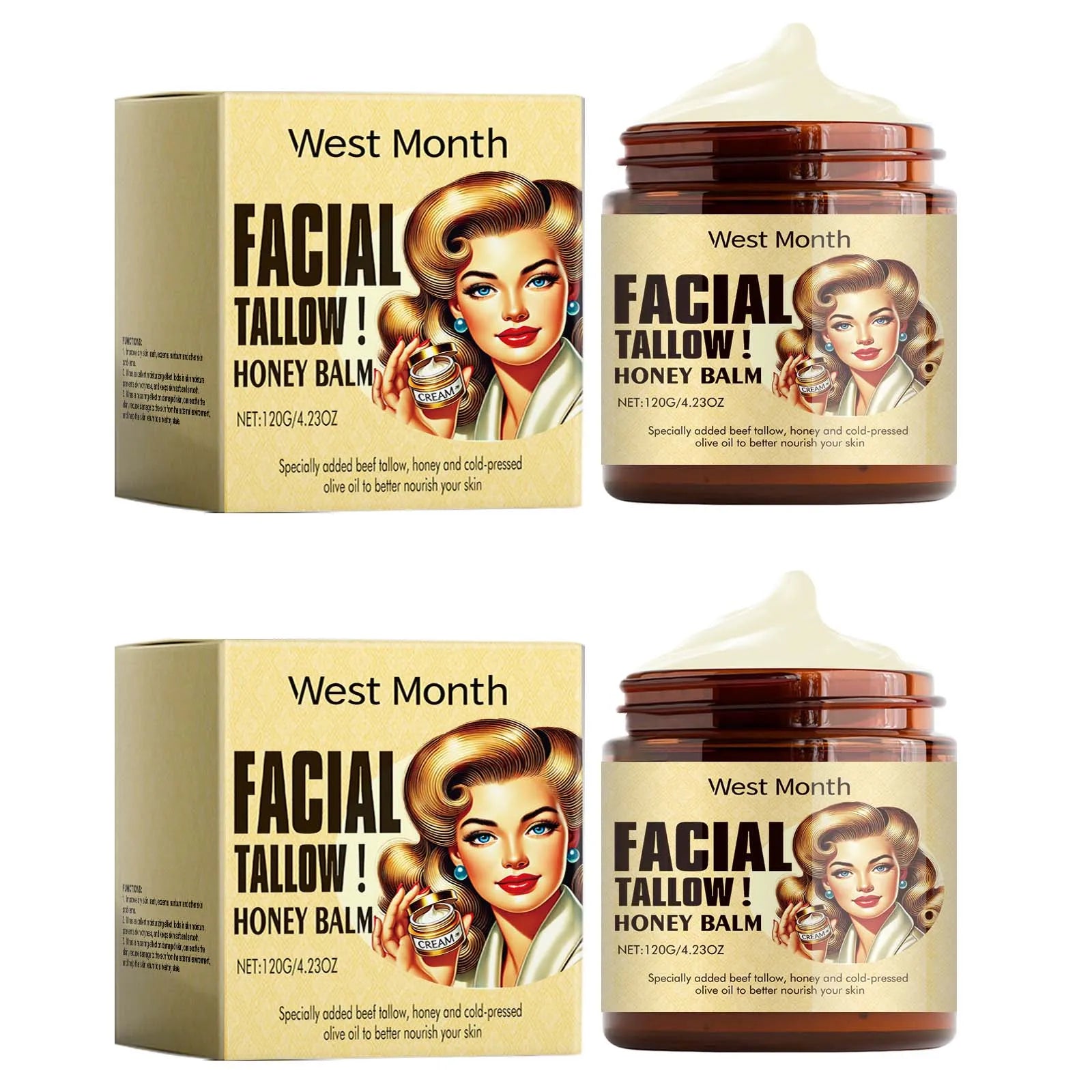 Beef Tallow Face Cream – Long-Lasting Moisturizing