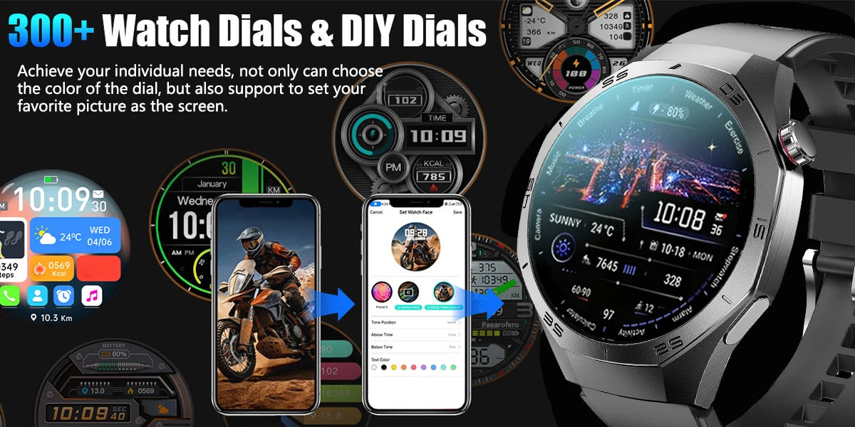 2025 Smart Watch – AMOLED Screen with GPS & Bluetooth Calls
